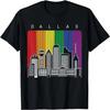 Dallas Texas City Skyline LGBT Rainbow Flag Gay Pride T-Shirt