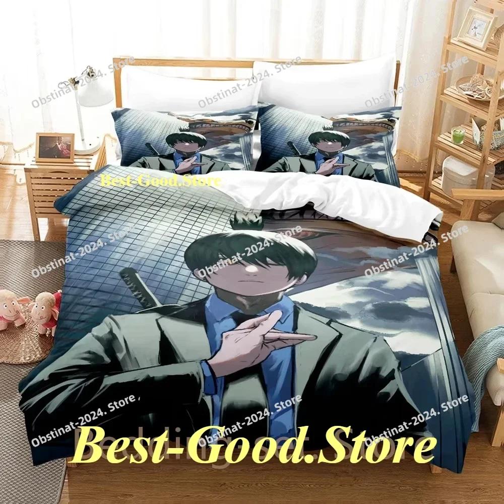 Fox Dveil Kon chainsaw man Bedding Set Printed Bed Set With Pillowcase Bed Duvet Cover Single Double Queen Super King Size