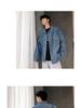 Men's Trendy Korean Style Loose Denim Jacket - Long Sleeve, Solid Color, Hip Hop Youth Student Fashion