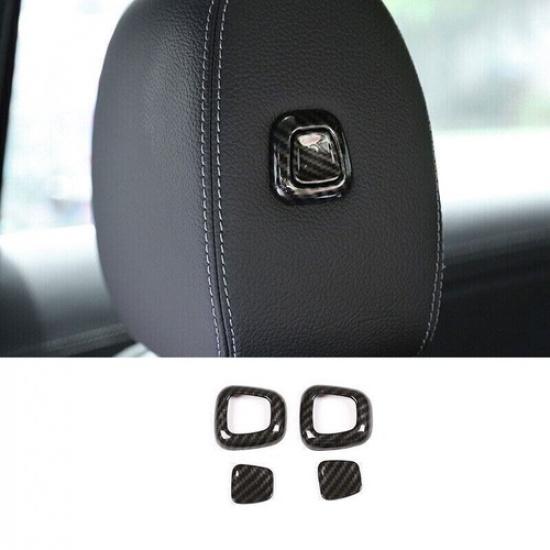 Fit For Benz GLB -22 Carbon Fiber Style Seat Headrest Button Ring Cover Trim