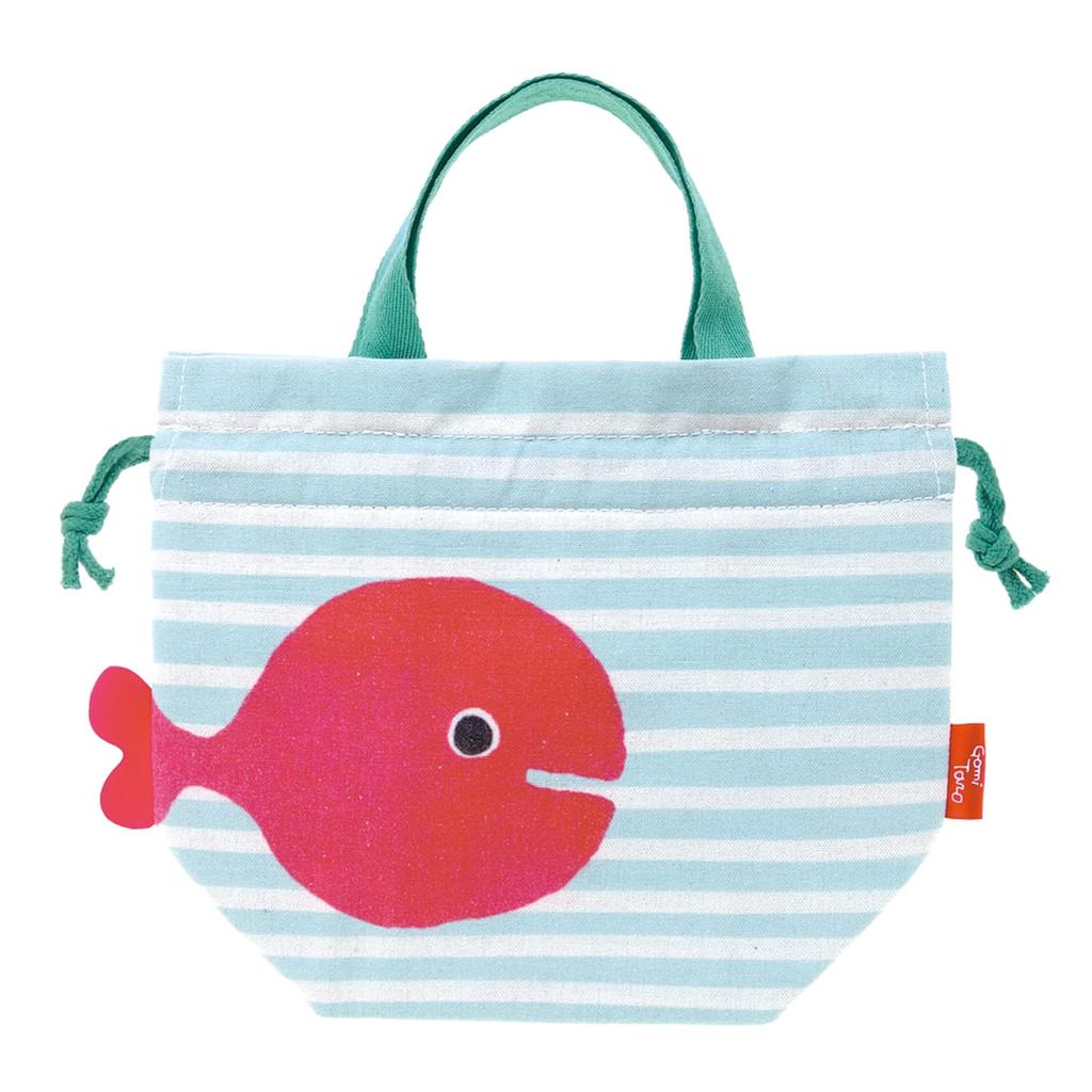 Gakken Staful Gomi Goldfish Run Away Insulated Lunch Goldfish and K20003 Taro's Bag, Flowers,