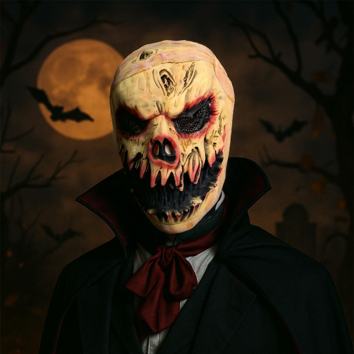 

Маска ужаса на Хэллоуин тыква латексная на всю голову маска призрака реквизит для ролевых игр злая смешная коварная NPC украшения на Хэллоуин