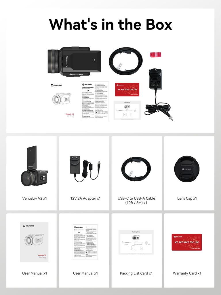 Streaming Video Streaming HOLLYLAND-VenusLiv V2-Live-Kamera-LAN/WIFI-Verbindung-4K30p/RTMP/USB-C/HDMI-Export-Für Tiktok/YouTube/Facebook/Twitch/Live