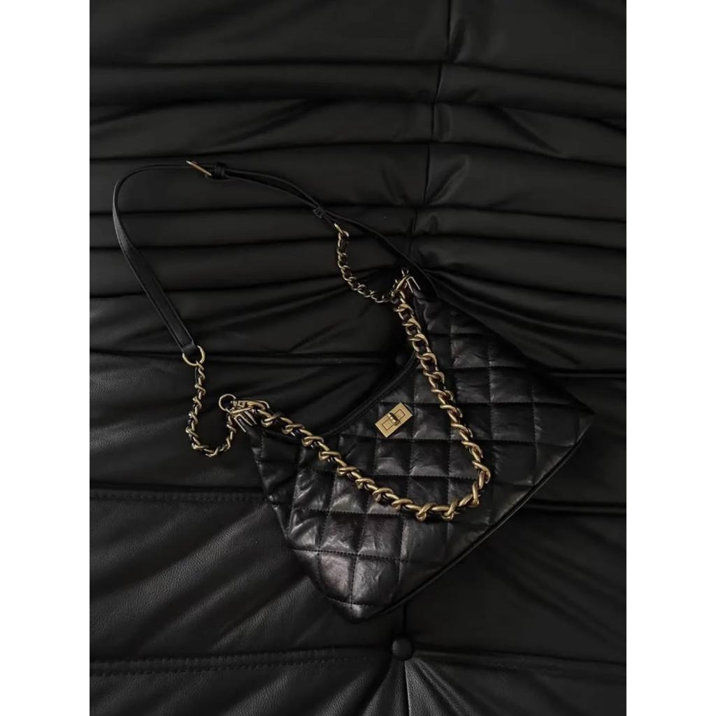 High-texture spring new versatile tote women's small fragrant wind rhombus chain bag single shoulder crossbody portable large bag