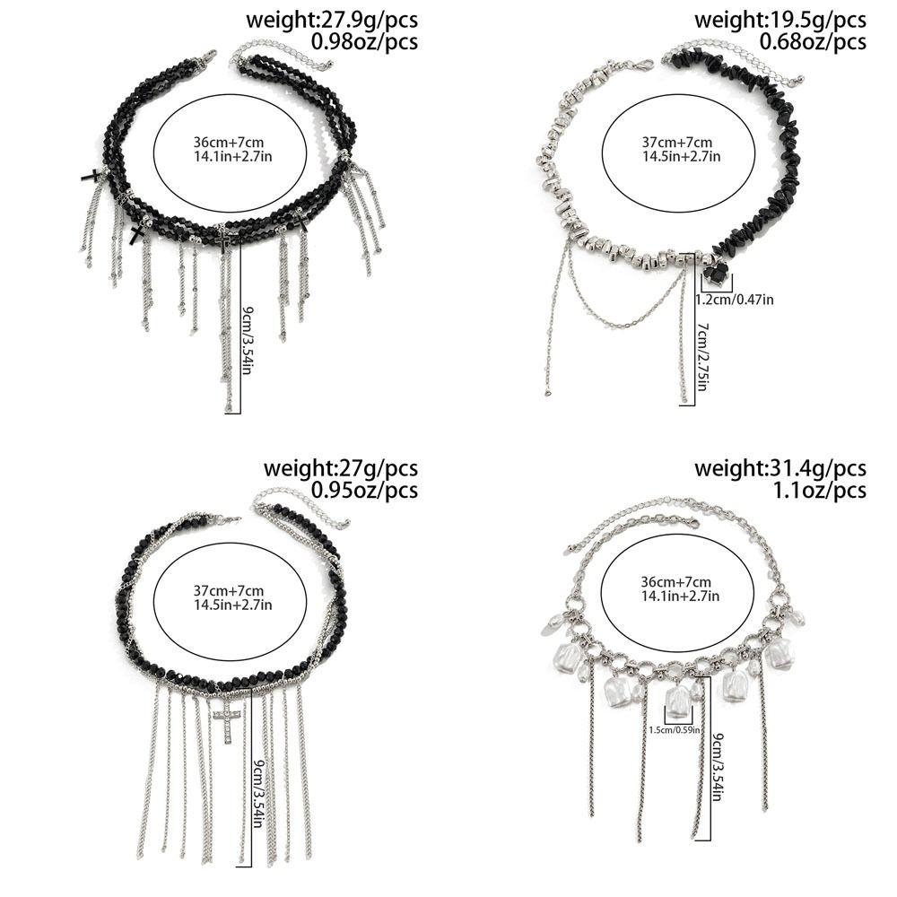 Vintage Heart-shaped Choker Irregular Multilayer Tassel Zircon Stacking Chain Jewelry Accessories
