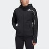 Adidas Z.N.E Fz W Winter Solid Color Fleece Lined Running Thermal Hooded Jacket Women's Black GU2080