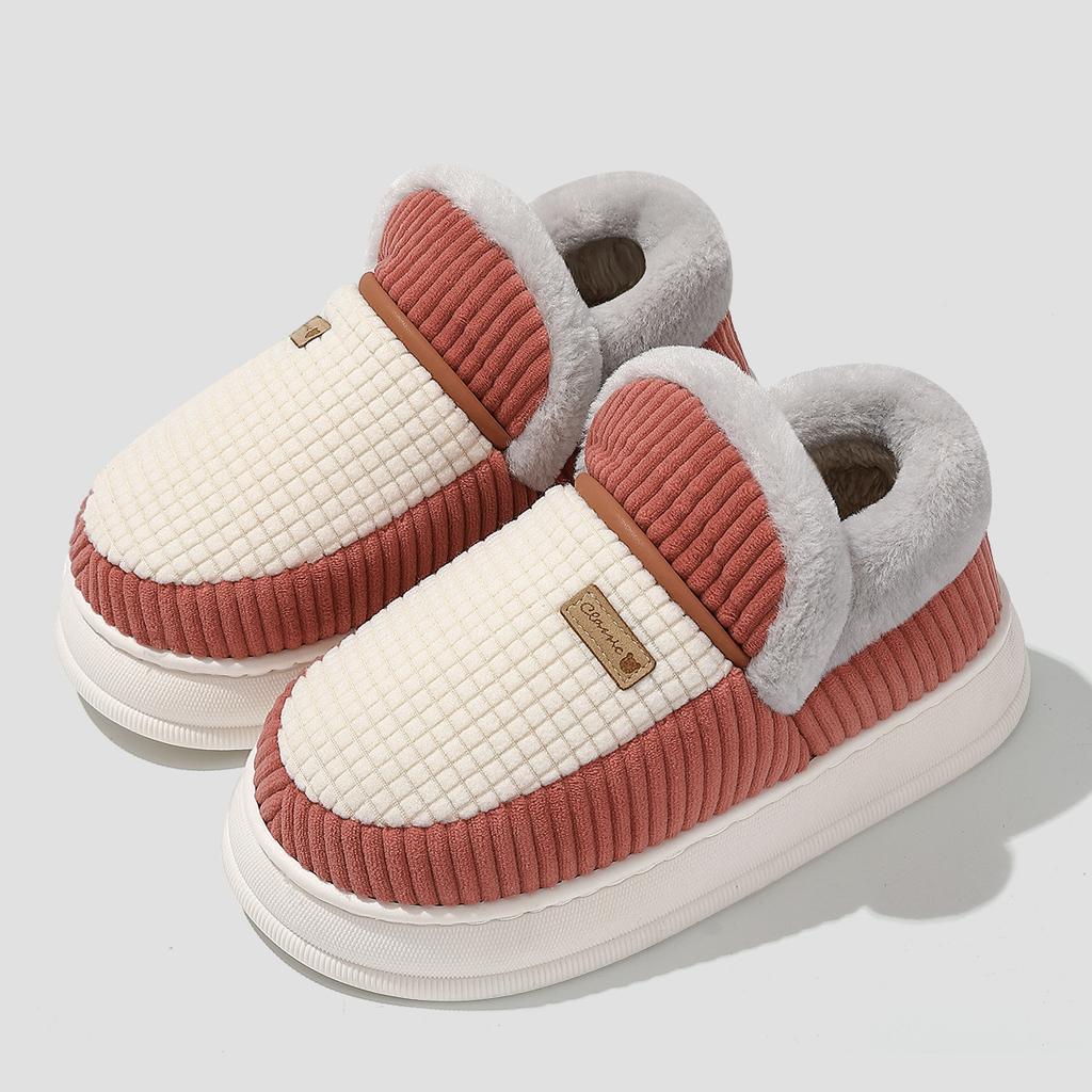 Cotton slippers new autumn and winter indoor home warmth plush non-slip thick-soled cotton shoes outer wear