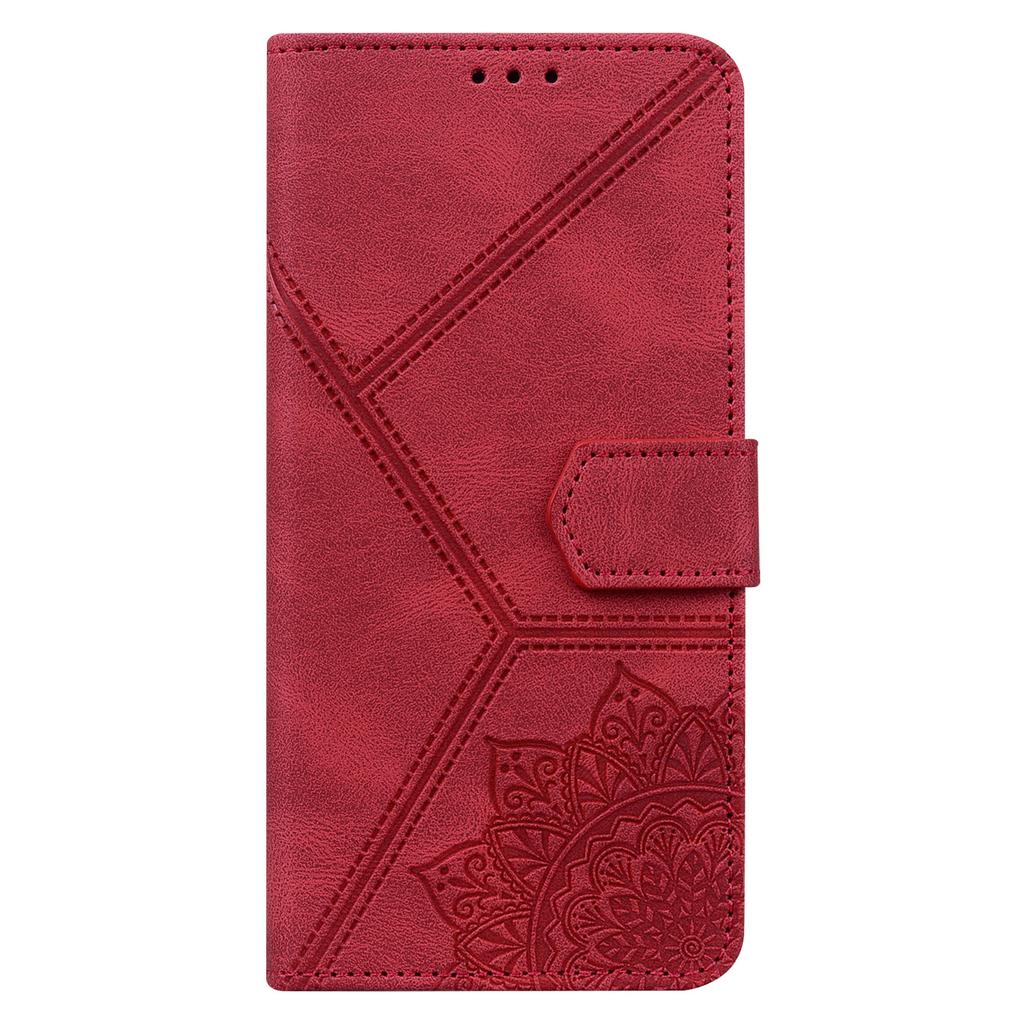 Suitable for Samsung S23 Mobile Phone Leather Case A14 Retro Matte Mandala Embossed Insert Card Wallet Holder Case A53