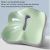 1pc Memory Foam Seat Cushion - 3D Ergonomic Support| Light Green & Grey, Washable Polyester, Car/Office Essentials