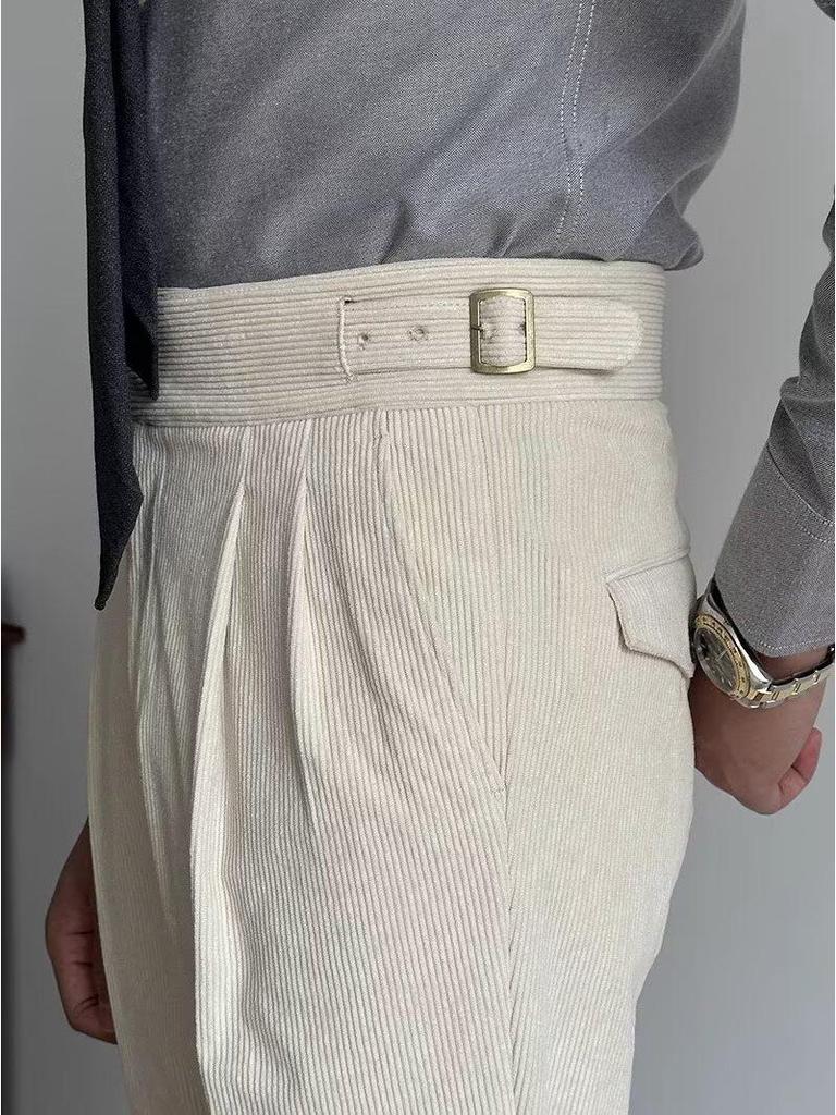 Men's Harajuku Italian Style Drape Casual Pants - Natural Waist, Regular Fit, Versatile and Stylish.
