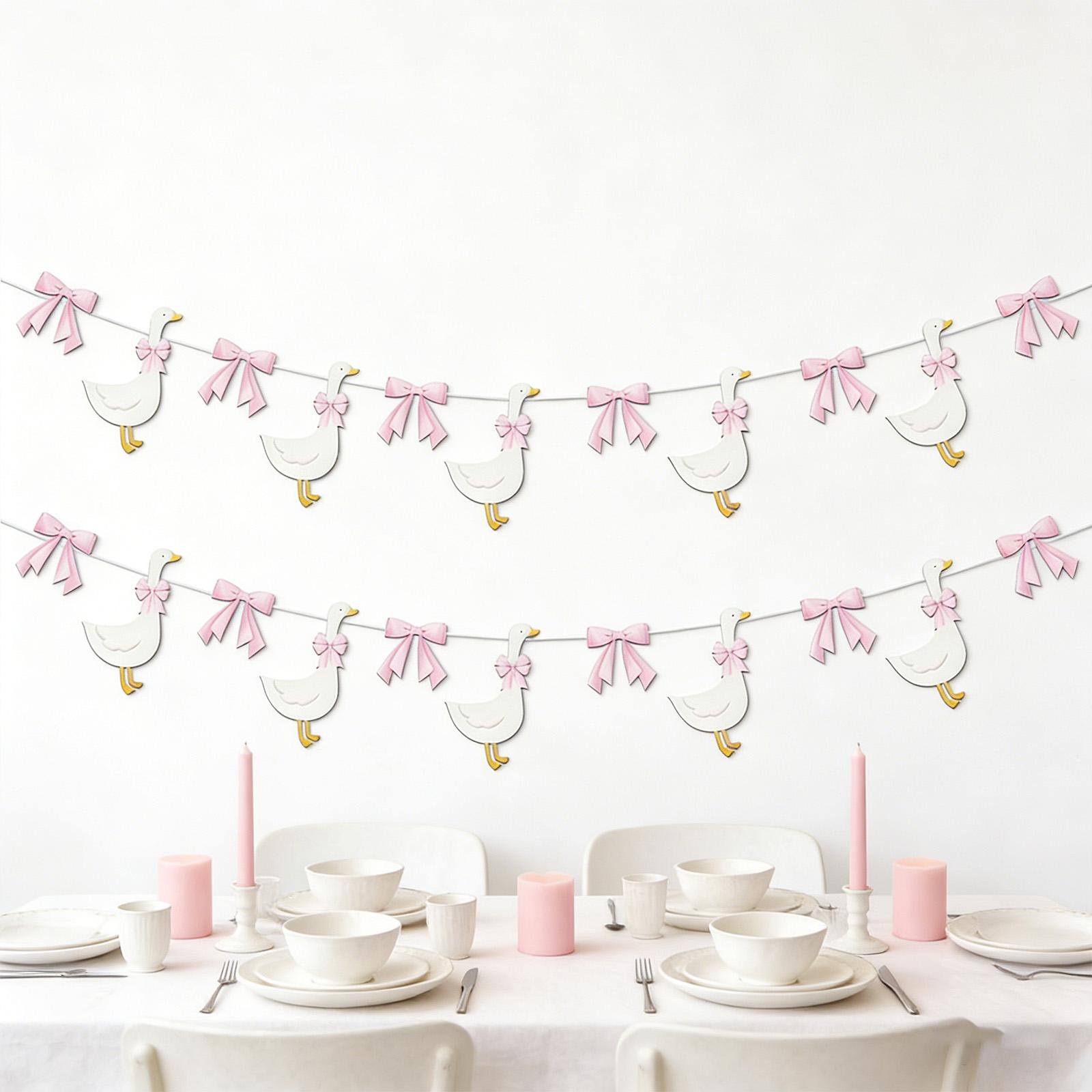 Birthday Party Streamers Decoration Paper Bowknot Geese Ceiling Hanging Ornament For Wall Window Ceiling Decoration