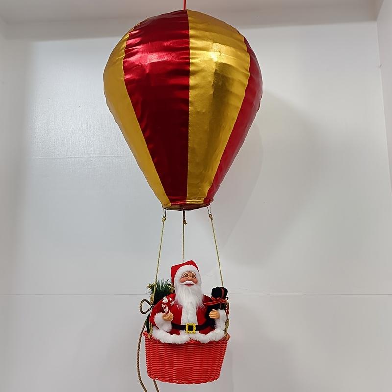 Hot Air Balloon Decoration Santa Claus in Bakset Hanging Christmas Pendant Gift Bedroom Living Room Decor Holiday Party Decor