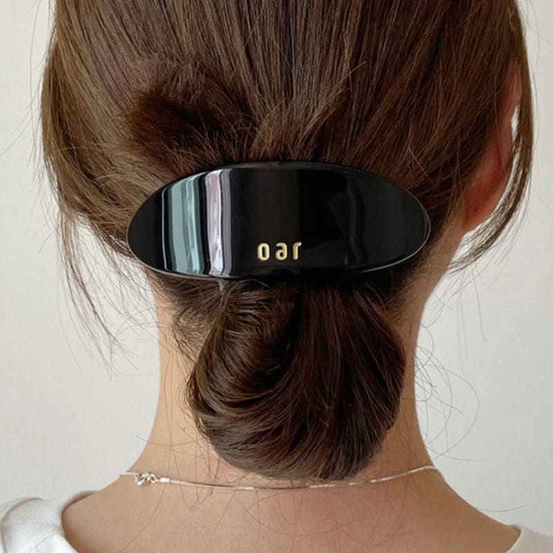 oar Classic Big Marble Barrette [Black]