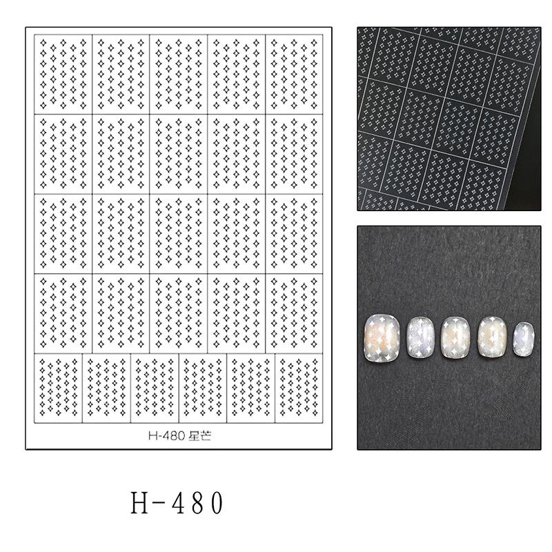 1 Sheet Nail Art Hollow Out Sticker Star Butterfly Love Adhesive Template Stamp Stickers Nail Art Decoration Charm Nail Decals