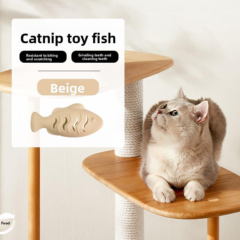 Katzenspielzeug zur Selbstunterhaltung und gegen Langeweile, Katzenminze Silikonfisch, Kätzchen Katzen-Zerrspielzeug, Kätzchen Zahnen, Haustier Katzen Zubehör