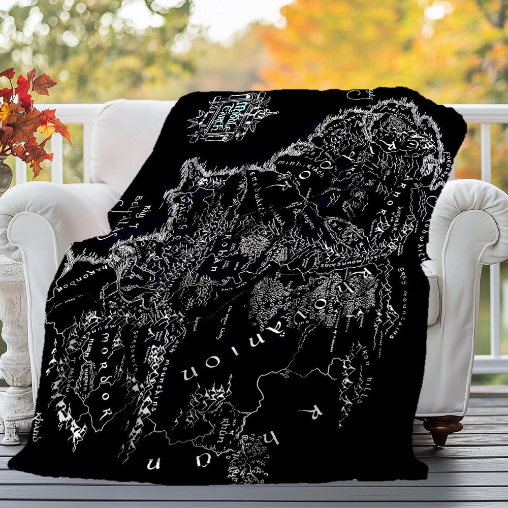 1pc Middle Earth - Throw Blanket, Soft, Flannel Blankets, Living Room, All Seasons Use-1021089