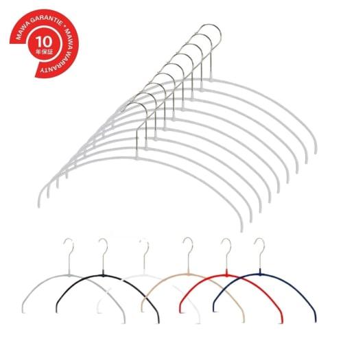 MAWA No-Slip German-Made Hangers, the Thinnest in the Series (0.4cm), Lightweight (40g), Slim Type, Women's Body Hangers, 40PT, Set of 20, White, 10-Y
