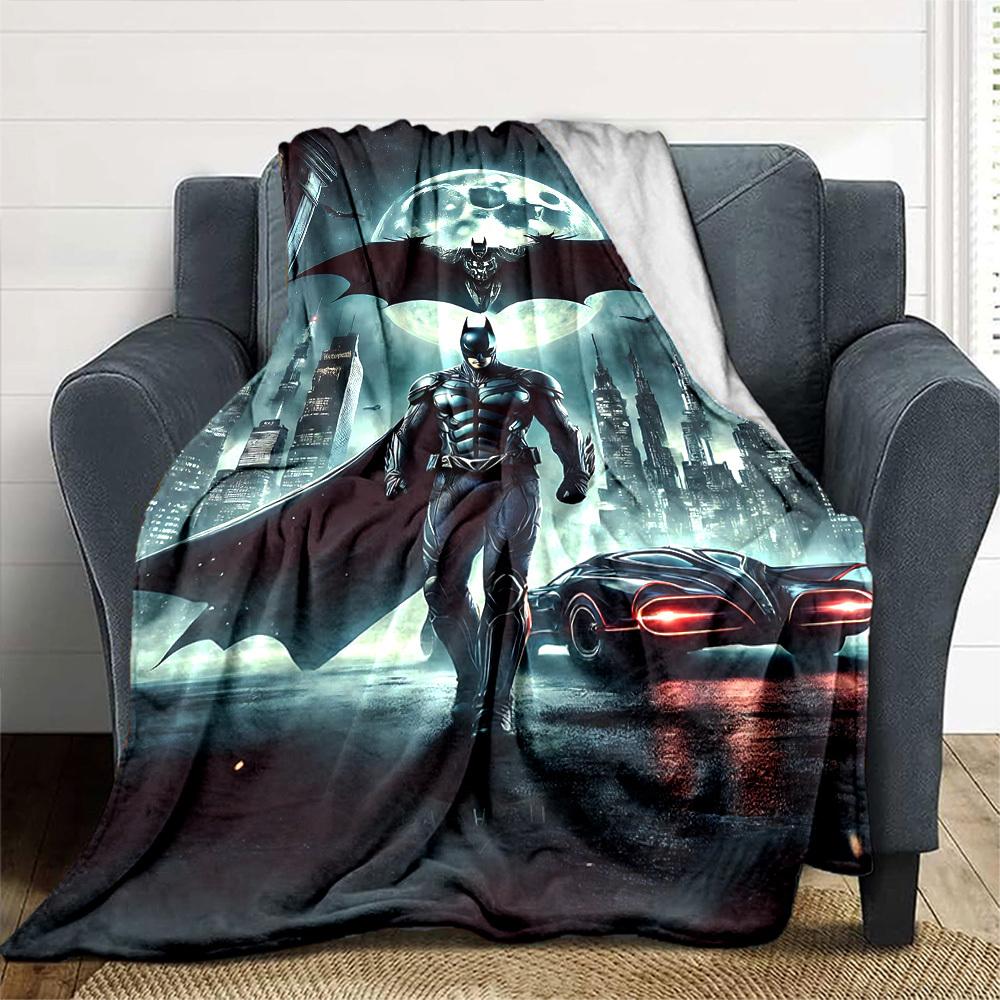 1pc Batman, Batmobile Flannel Blanket Soft Warm Throw for Home, Office, Travel, All-Season Cozy Bedding GiftL1174