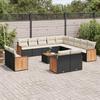 VidaXL Garden Lounge Set with Cushions 14 Pcs, Patio Sofas, Furniture Set, Outdoor Terrace Furniture, Black 3260614