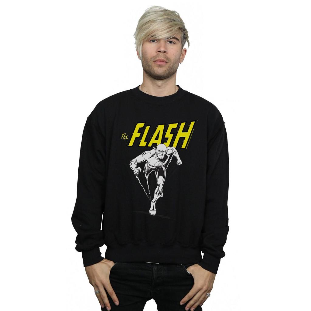 DC Comics Mens The Flash Mono Action Pose Sweatshirt