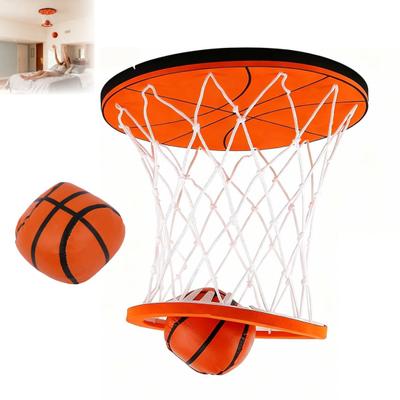 Tavana Asılan İç Mekan Basketbol Potası Eğitici Mini Basketbol Oyunu Çocuklar Yetişkinler Stres Giderici Basketbol Hedefi Oyuncak Yumuşak Top ile