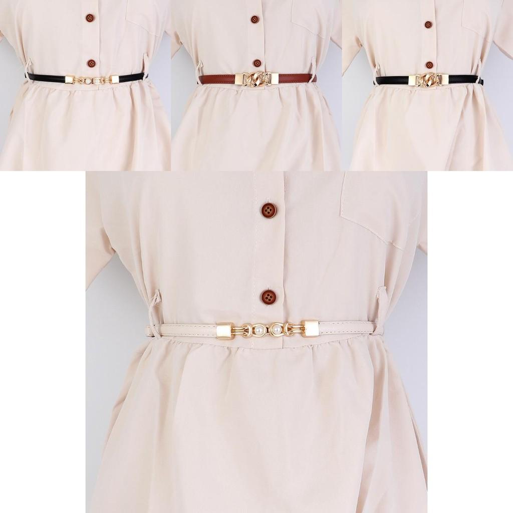 Elegant Women Pu Leather Thin Waist Belt With Letter Embellishments For Daily Wear