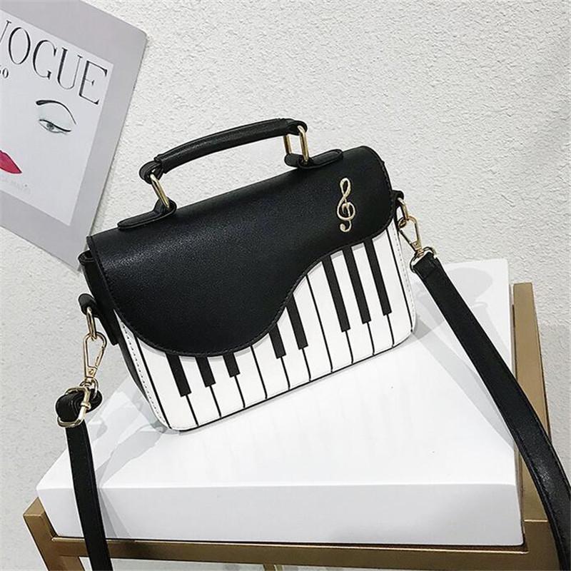 

3 вида цветов с принтом пианино женские сумки через плечо сумка из искусственной кожи чёрный