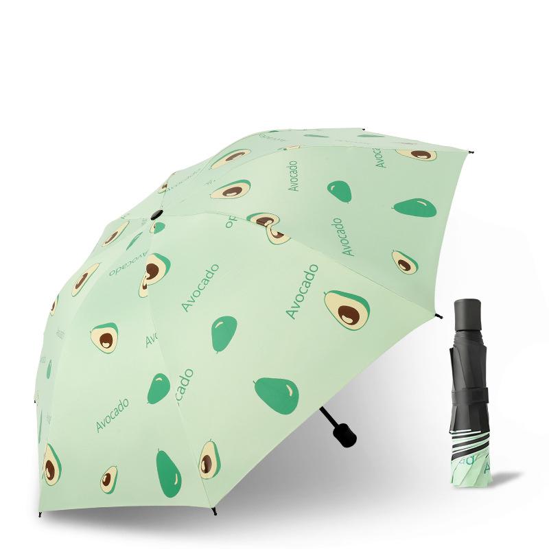 

Авокадо Зонт для женщин и мужчин, Солнцезащитный зонт с защитой от УФ-лучей, Складной зонт, Студенческий автоматический зонт, Дождевик