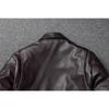 Chinese Size Vintage Brown First Layer Cowhide High Waisted Men Leather Jacket 45P Flight Coat Lapel Short Leather Jackets Pilot Jacket