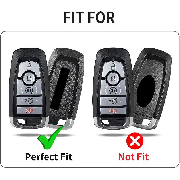 T-Carbon Fits Ford F150 Raptor Key Fob Cover With Keychain;Key Fob Case Compatible With Ford Bronco Raptor 2025;Glass Fiber Key Shell Protector Fits