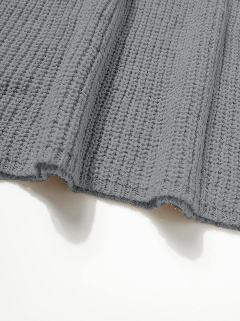 Women's Casual Woolen A-line Dress - Loose Fit Knitted Spring/Autumn Skirt