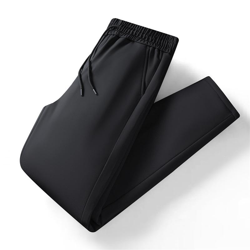 

2024 Men s Winter Down Jacket with Elastic Waist Pants – Comfortable, Solid Color Clothing for Middle-Aged & Elderly 3XL (170-190 Jin) чорний