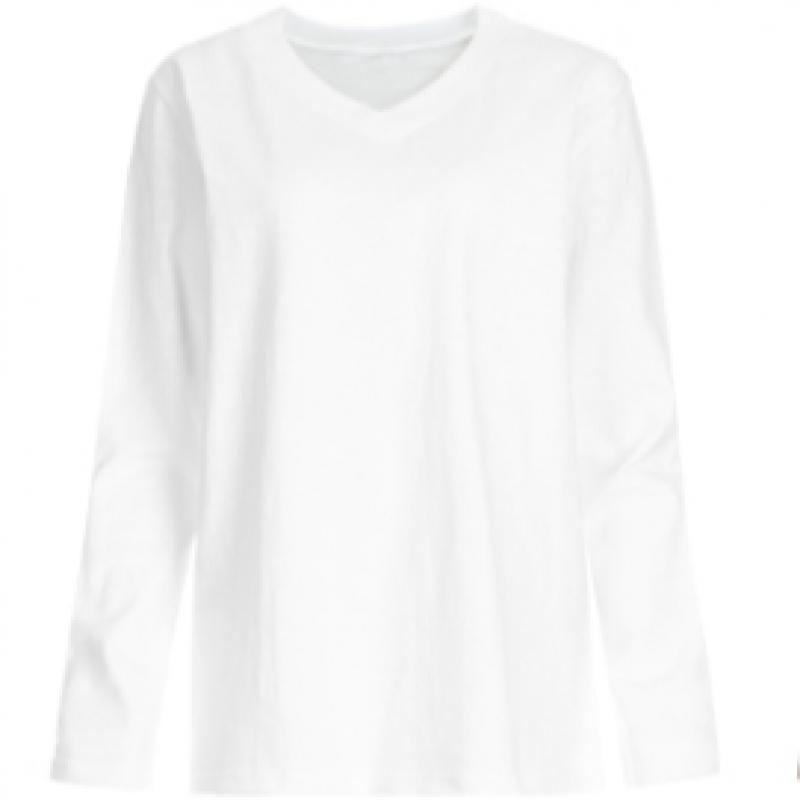 Shop Women Basic V Neck Slub CoTTon Long sleeVe T shirT minT Dai Wsh 1056