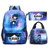 3 Piece School Backpack Set for Students Large Capacity Oxford Cloth Schoolbag with Shoulder Strap and Pencil Case