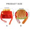 Plush Pet Hamburger Hat for Ear and Head Protections Halloween Funny Dog Hat for Small Dogs Cat Warm Winter Headgear Hat