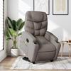 Electric Massage Recliner with Rising Function Taupe Fabric
