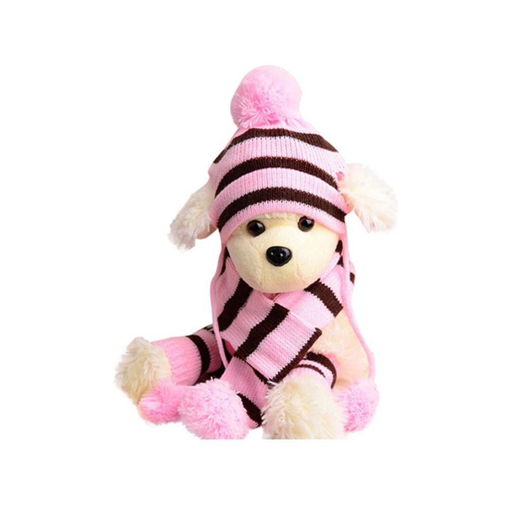 6Pcs/Set Cosplay Dressing Up Stripe Knitted Puppy Costume Pet Warm Hat Scarf Dog Socks Cat Clothes