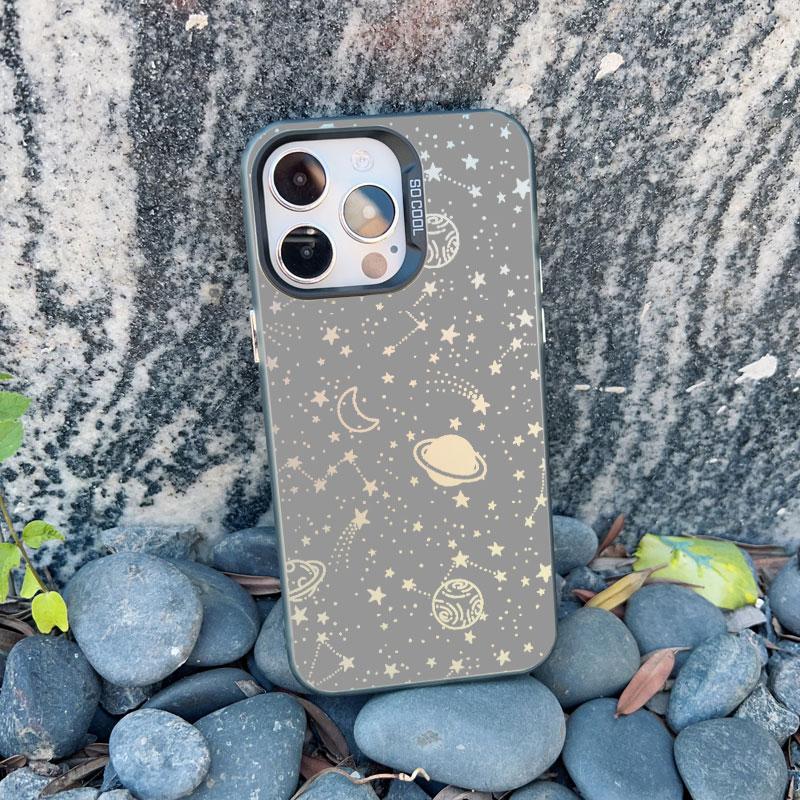 Starry Night space constellations stars Phone Case for iPhone 13 Mini 15 Plus 16 15 13 14 11 12 Pro Max Shockproof Laser Cover