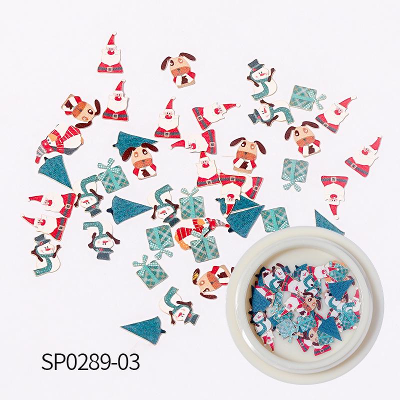 

Christmas Nail Art Decorations: Tree, Santa, Snowflake, Reindeer Wood Pulp Slices