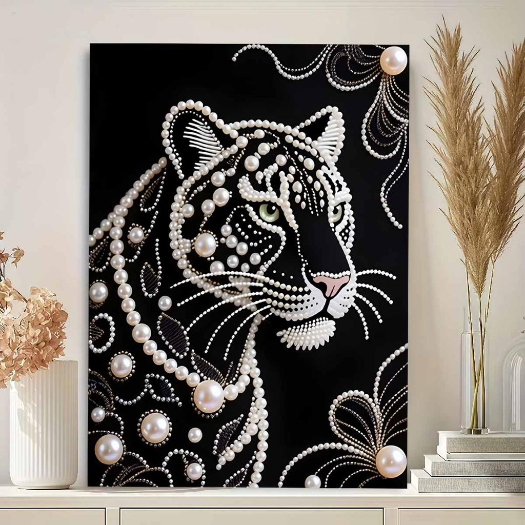 DIY Sady Diamond Art Bílý tygr Bez rámu 35x45cm Sady Diamond Painting Gem Art pro Dospělé/Začátečníky Nápad na dárek Dekorace na stěnu do domácnosti