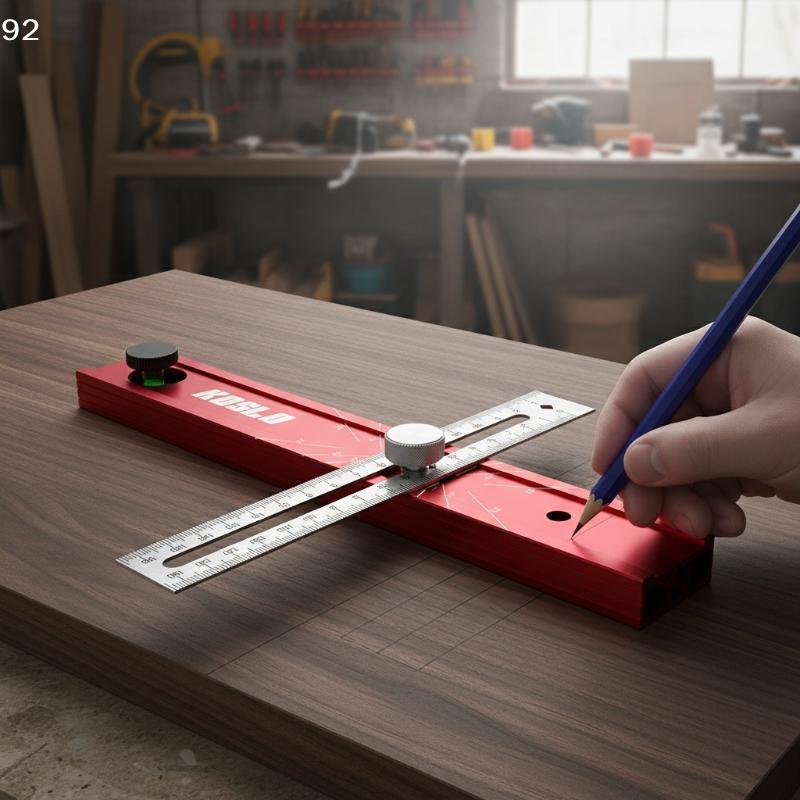 Adjustable Multi Angle Ruler Protractor with Depth Gauge for Woodworking Leveling Posit
