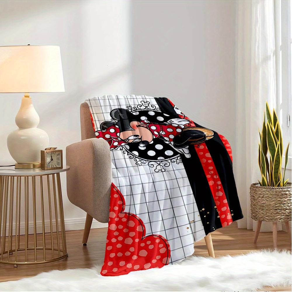 1pc Flannel Minnie Mouse Red Polka Dot Bedding Throw Blanket