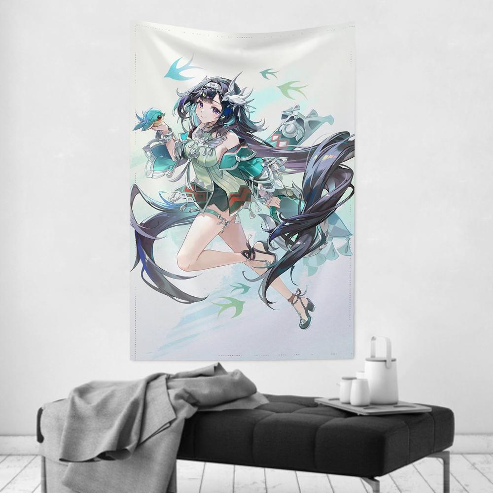 Lan Yan Genshin Impact Tapestry Room Decor Wall Cloth Party Hanging Background Room Decor Baby Room