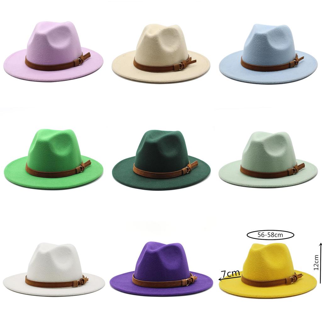 Filz-Fedora-Hut mit breiter Krempe für Sommer- und Herbst-Modebegeisterte