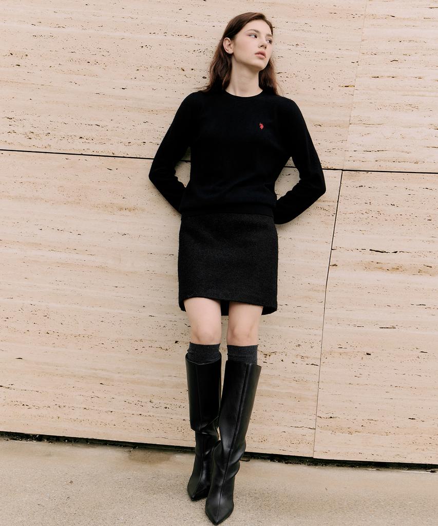 USPOLOASSN Merino Wool Round Knit_Black