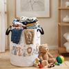 Animal laundry basket, foldable large capacity canvas storage bucket, children's toy clothing storage, home bathroom