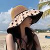 Hat Spring and Summer Female Face Covering Versatile Sunscreen Hat Bucket Hat Polka Dot Sun Hat Female Hat Straw Hat UV Protection Face Covering