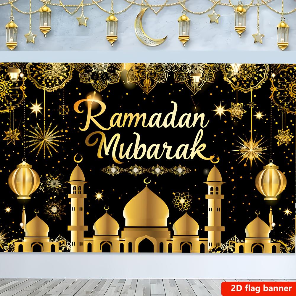 Eid Mubarak Party Banner, Polyester Fabric, for Bedroom Living Room Party Decor