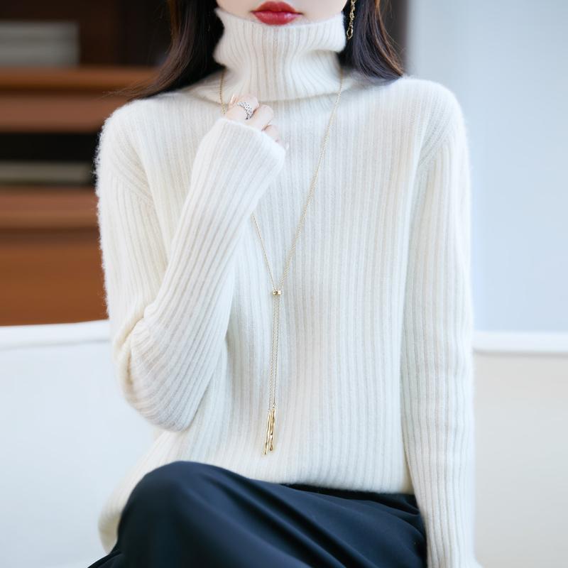 Dámský kašmírový svetr Kašmír Qinghe 30% kašmír 70% vlna podzimní a zimní pulovr hřejivý a módní