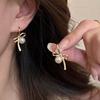 Korean Silver Color Pearl Bowknot Hoop Earrings for Women Minimalist Asymmetric Bow Earrings Wedding Jewelry Valentine Gift